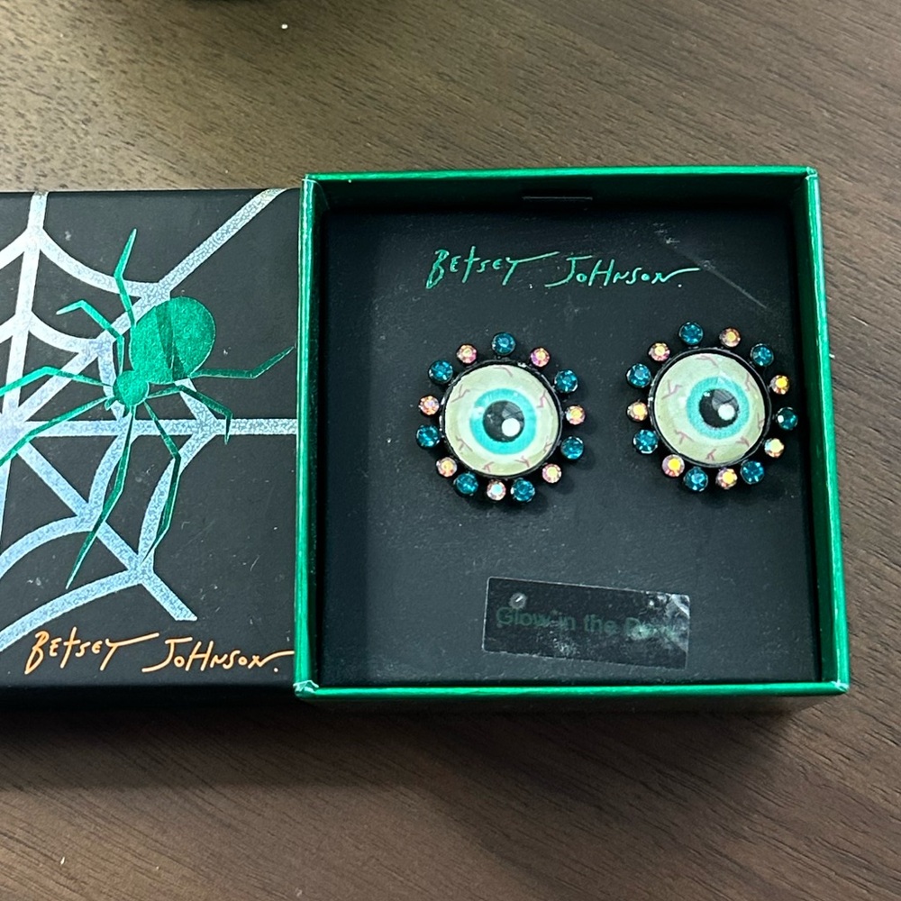 Betsey Johnson Glow in the Dark Eye Ball Earrings